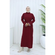 Tatula Hafif ve Rahat Belden Kuşaklı Triko Elbise