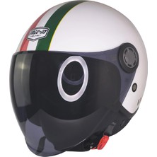Kuzey Motor FR-612 Italy Gold Yarım Kask (Siyah Camlı+Güneş Vizörlü)