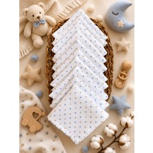 Lief Home %100 Pamuk Oeko-Tex Sertifikalı Müslin Ağız Bezi 10'lu Set 20X20 cm Pamuk Bebek Temizlik Bezi