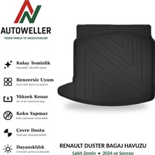 AutoWeller Renault Duster 2024 Sonrası Bagaj Havuzu | Sabit Zemin