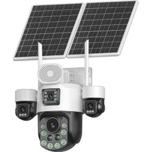 Inox X25 4 Lens 18X Zoom Güneş Enerjili 4g E-Sim Dış Mekan Güvenlik Kamerası Renkli Gece Görüşlü