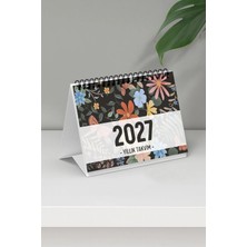 Eldesen Tasarım 2027 Masa Takvimi Spiralli A6 (15X12CM) Orta Boy / Resmi Tatiller ve Hafta Sonları / 12 Aylık