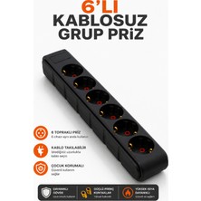 Alıç 6'lı Grup Priz Kasa 340 mm Dayanıklı Elektrik Prizi Gövdesi Ev Ofis Atölye Kullanımı