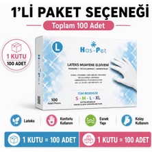 Prozirve Has-Pet Lateks Eldiven 100’LÜ  Paket Pudrasız Muayene ve Gıda Uyumlu Eldiven
