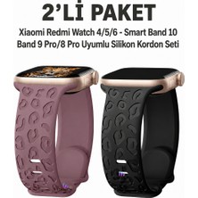 Dexmon Redmi Watch 4/5/6 - Smart Band 9 Pro/8 Pro Uyumlu Leopar Desen Silikon Kordon Seti