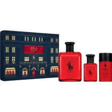 Ralph Lauren Polo Red Edt 125 ml + Edt 40 ml + 75 gr Deostick Erkek Parfüm Seti