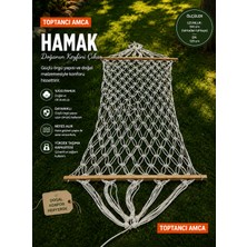 Toptancı Amca El Örgüsü Çift Kişilik Hamak 120X190 cm %100 Pamuk Dayanıklı Bahçe Balkon Kamp Salıncak Hamağı