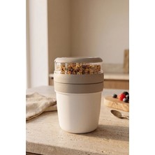 Kitchen Life Take'n Go Hazır Kapaklı Pratik Kaşıklı Taşınabilir Yoğurt Müsli Saklama Kabı 650 ml