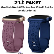 Dexmon Redmi Watch 4/5/6 - Smart Band 9 Pro/8 Pro Uyumlu Leopar Desen Silikon Kordon Seti