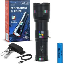 Drop Tedarik Lazer Etkili Profesyonel El Feneri  WT-631- 30,000 Lümen