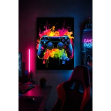 Lucena Neon Oyun Kumandası Metal Duvar Tablosu Oyuncu Odası Dekoru 15X20 cm A5 Boyutunda