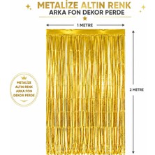 İlk El Grup Ieg™ Gold Metalize Parti Perdesi 100X200 cm – Kapı ve Arka Fon Perdesi