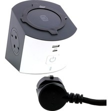 Legrand 694506 Kablosuz Şarjlı USB A+C Çıkışlı 2'li Köşe Priz Şarj Istasyonu 2m