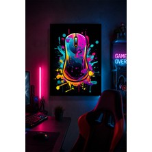 Lucena Neon Gaming Mouse Metal Duvar Tablosu Oyuncu Odası Duvar Dekoru 15X20 cm A5 Boyutunda