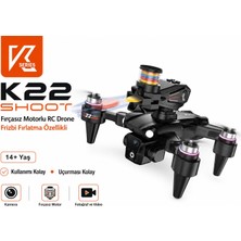 Atl Atlantis K22 Shoot Frizbi Fırlatma Özellikli Fırçasız Motorlu Rc Drone Hava Fotoğrafçılık Dron Katlanabilir Akıllı Sensör Kumandalı Wifi Fpc Vanlı Görüntü Elektirikli Kamera