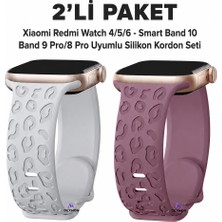 Dexmon Redmi Watch 4/5/6 - Smart Band 9 Pro/8 Pro Uyumlu Leopar Desen Silikon Kordon Seti