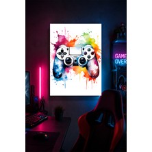 Lucena Renkli Oyun Kumandası Metal Duvar Tablosu Gamer Oda Dekoru Modern Sanat 15X20 cm A5 Boyutunda