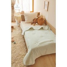 Ocean Home Textile %100 Pamuk Penye Mavi Yıldız Nakışlı Bebek Çok Amaçlı Örtü 90 x 120 cm