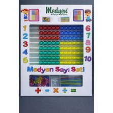 Medyen Sayı Seti -Sayı Boncuğu -Sayı Çubuğu -Sayı Fasülyesi Mavi