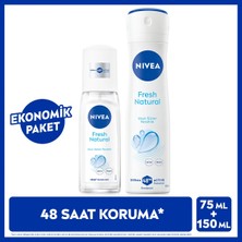 Nivea Kadın Sprey Deodorant Fresh Natural 150ml ve Pump 75ml, Uzun Süren Ferahlık