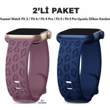 Dexmon Huawei Watch Fit 3 / Fit 4 / Fit 4 Pro Uyumlu Leopar Desenli 2’li Silikon Kordon Seti