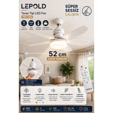 Lepold LED Işıklı Uzaktan Kumandalı Tavan Vantilatörü 6 Kanatlı 50W 52CM