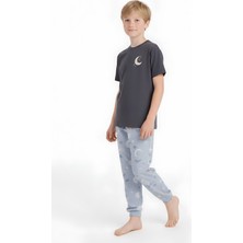 Modanino Erkek Çocuk %100 Pamuk Kumaş Pijama Takımı 8-13 Yaş 12712IS