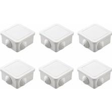 Ledarmy 6'lı Set Beyaz Kare Buat Kutusu 85x85 mm PVC Duvar İçi Kablo Bağlantı Kutusu Elektrik Ek Kutusu