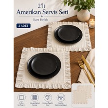 Calina Home 2’li Beyaz Fırfırlı Amerikan Servis Seti Masalara Kare/supla