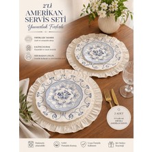 Calina Home 2’li Beyaz Fırfırlı Amerikan Servis Seti/supla