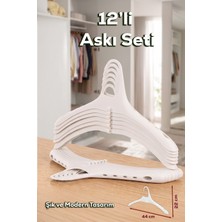 Porsima Harmoni 12 Adet Dolap Içi Düzenleyici Organizer Iç Içe Geçen Askı Tişört Gömlek Elbise Askısı Beyaz