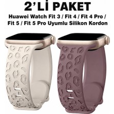 Dexmon Huawei Watch Fit 3 / Fit 4 / Fit 4 Pro Uyumlu Leopar Desenli 2’li Silikon Kordon Seti