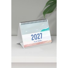 Eldesen Tasarım 2027 Orta Boy Spiralli A6 Masa Takvimi 1 Adet 15X12CM Renkli ve Kullanışlı 12 Aylık