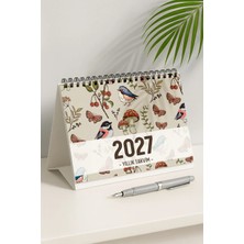 Eldesen Tasarım 2027 Spiralli A5 Masa Takvimi (21 x 16 cm) Büyük Boy 1 Adet Resmi Tatiller ve Hafta Sonları