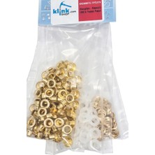 Klinkshop KLİNKSHOP 5 Numara Gold Renk Kuşgözü-8,5 Mm Aparatsız Malzeme Paketi-100 Adet Paslanmaz Pirinç Kuşgözü