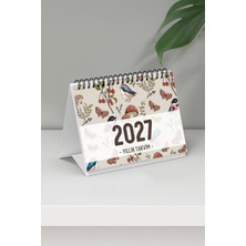 Eldesen Tasarım 2027 Orta Boy Spiralli A6 Masa Takvimi 1 Adet 15X12CM Renkli ve Şık