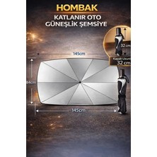 Moresun Buğz Katlanabilir Şemsiyeli Araç Ön Cam Güneşliği Uv Korumalı Isı Yansıtıcı Tüm Araçlara Uygun