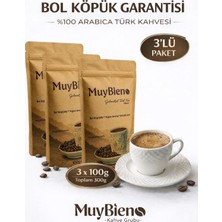 MuyBieno Türk Kahvesi 3X100G %100 Arabica Bol Köpüklü Yoğun Aromalı Taze Öğütülmüş