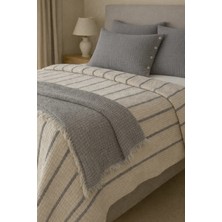 Veronica Line 8 Kat Müslin Çift Yönlü Yatak Örtüsü + Yastık Kılıfı Set 240X260 Organik %100 Pamuk