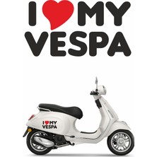 Sticker Usta I Love My Vespa Sticker Vespamı Seviyorum Motosiklet Kask Su Geçirmez Etiket Çıkartma Sticker 00376