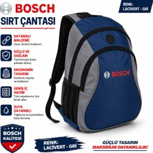 Bosch Sırt Çantası Lacivert- Gri . Çok Bölmeli, Suya Dayanıklı, Ergonomik, Günlük Kullanım, Okul, Iş ve Seyahat Çantası