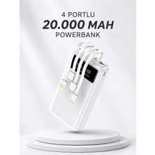 Moresun Buğz Powerbank Şarj Cihazı 4 Çıkışlı 20.000 Mah Powerbank Kompakt Yüksek Kapasiteli Hızlı Şarj