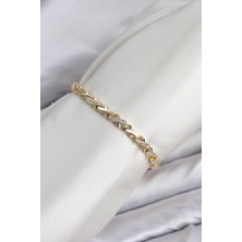 Moresun Buğz cm Çapraz Zincir Model Zirkon Taşlı Vıp Seri Gold Renk Pirinç Kadın Bileklik