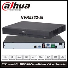 Dahua  NVR5232-EI, 32KANAL, 12MPIX, H265+, 2 HDD Desteği, 1080P Kayıt, 320MBPS Bant Genişliği, Nvr