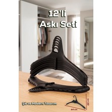Porsima Harmoni 12 Adet Dolap Içi Düzenleyici Organizer Iç Içe Geçen Askı Tişört Gömlek Elbise Askısı Siyah