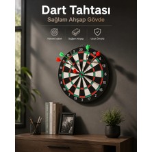 Moresun Buğz Duvara Monte Sağlam Ahşap Gövdeli Dart Tahtası Ev ve Oyun Alanları Için 17 Inç