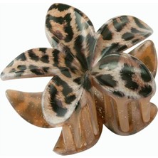 Moresun Buğz Leopar Desenli Lotus Mandal Toka 8 cm