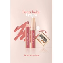 Kremsi, Kalem Şeklinde Renkli Dudak Balmı & Kalemtıraş CLIO Butter Balm Crayon 004 Modern Art Beige