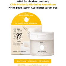 %100 Bambu, Cilde Pürüzsüz Görünüm Kazandıran Pirinç Özlü Aydınlatıcı Serum Ped MIDHA Rice Serum Pad