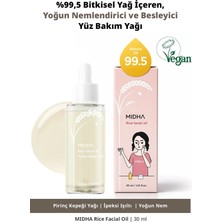 MIDHA Yoğun Nemlendirici ve Besleyici Pirinç Kepeği Yağı İçerikli Yüz Bakım Yağı Rice Facial Oil